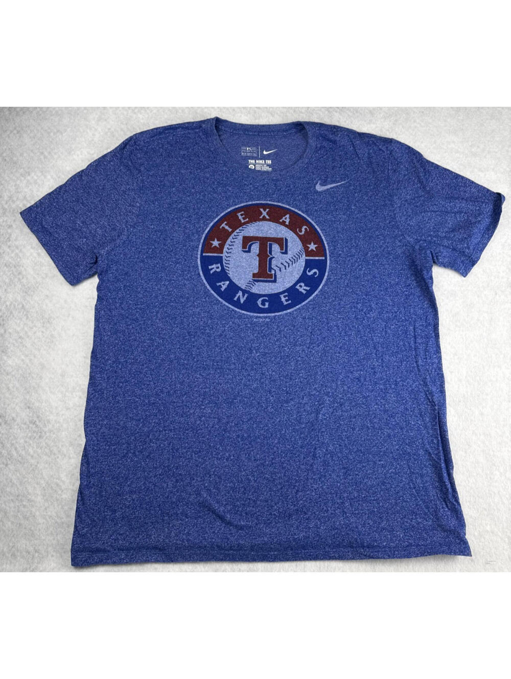 Nike Texas Rangers MLB Baseball Mens XL Heather Blue Shirt Athletic Tee